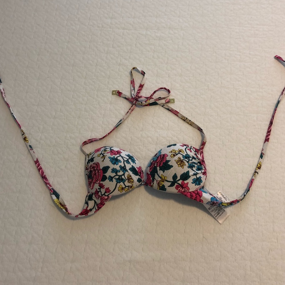 Topshop Floral Bikini Top